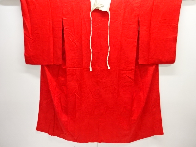 JAPANESE KIMONO / ANTIQUE JUBAN / SILK / WOVEN DRUM WITH CRANE & FAN